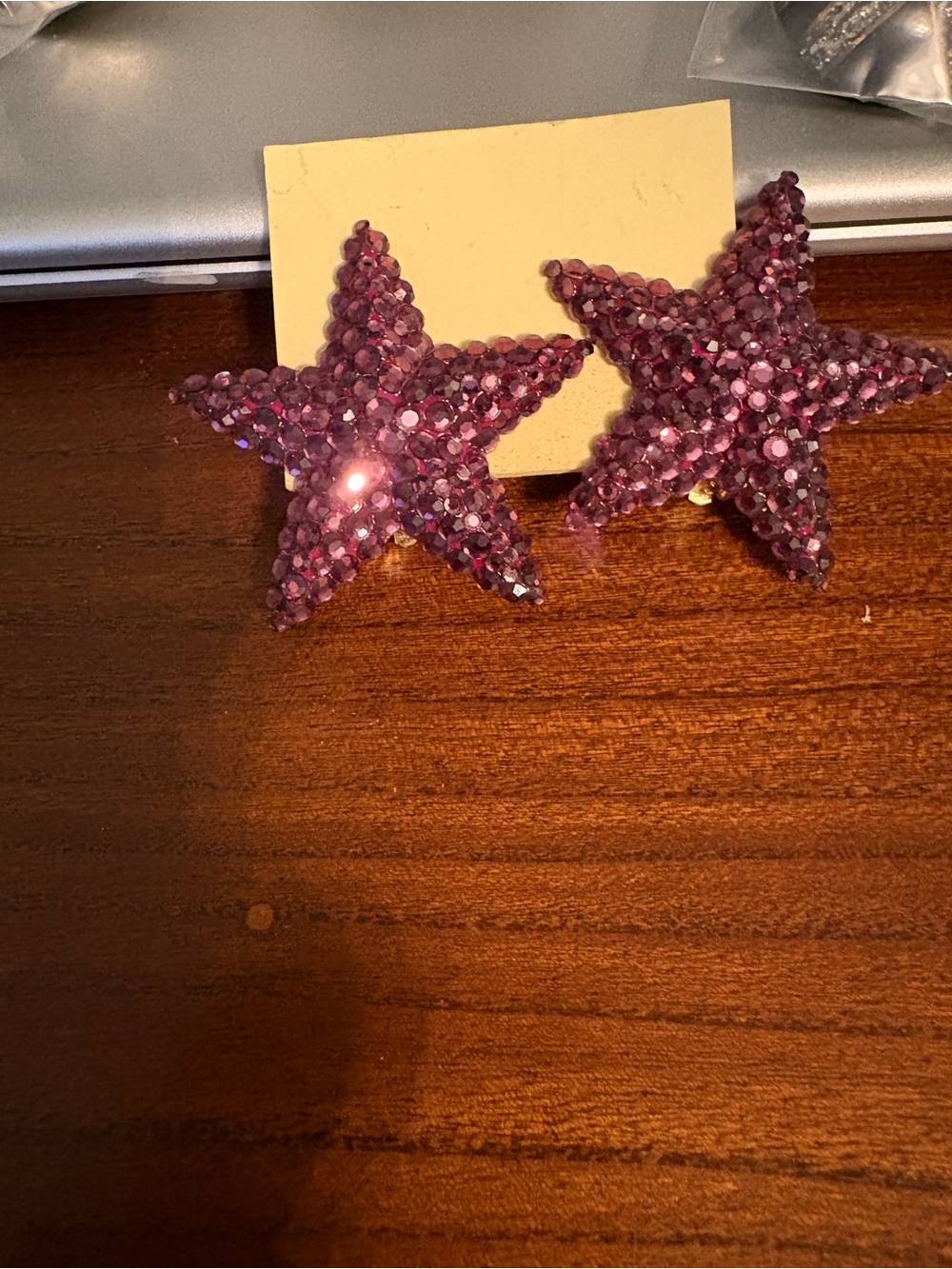 Vintage Richard Kerr Purple Crystal Star Women's Statement Earrings